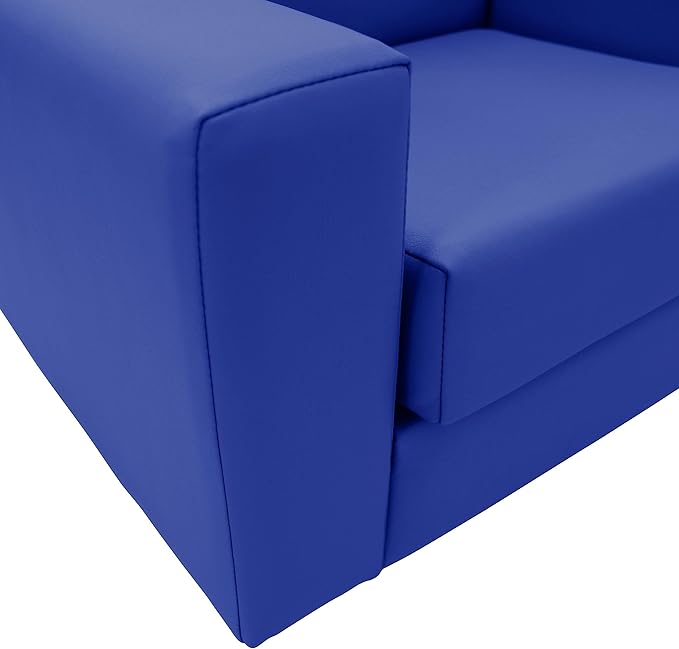 Factory Direct Partners SoftScape Inspired Playtime Classic Reading Chair, Children's Commercial-Grade Upholstered Furniture for Home, Daycare, Preschool, Library; Comfy Modern Design - Blue, 14472-BL
