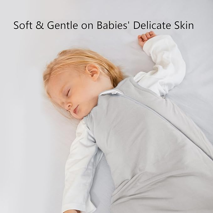 Rayon Made from Bamboo Sleep Sack 12-18 Months 1.0 Tog Ultra Soft Baby Wearable Blanket Toddler Sleeping Sack for Babies Unisex Girl Boy 2-Way Zipper Baby Sleeping Bag Breathable Lightweight Large