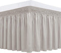 Biscaynebay Wrap Around Bed Skirts for King & Cal King Beds 19" Long Drop, Camel Grey Adjustable Elastic Dust Ruffles Easy Fit Wrinkle Resistant Silky Luxurious Fabric Machine Washable
