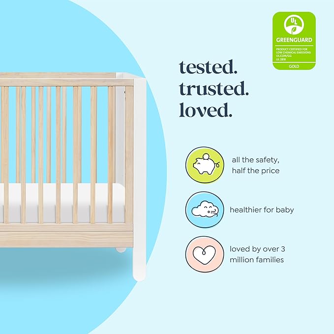 Carter's by DaVinci Marisol 4-in-1 Convertible Crib in White/Washed Natural, GREENGUARD Gold Certified