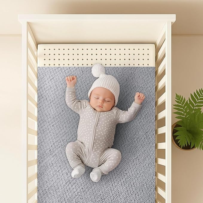 ORGANIC TEXTILES Organic Baby Mattress Topper with Heather Grey Cover - GOLS/GOTS Certified - Breathable, Hypoallergenic, 2" Bassinet (30"x15")