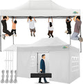 COBIZI 10x15 Pop up Canopy Tent 10x15 Canopy with 4 Sidewalls Waterproof Heavy Duty Commercial Canopy for Parties Outdoor Garden Gazebo Tent, Carry Bag(10x15ft, White)