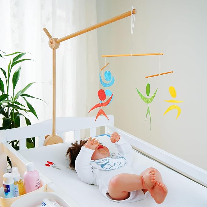 Montessori Mobile Set, Munari and Octahedron in Multiple Sizes and Star Dancers, Black and Colorful