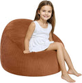COMAX Bean Bag Chairs for Kids, Toddler BeanBag Sofa with Filler Bean Couch Stuffed for Boys and Girls, Lazy Floor Chair for Playroom, Nursery Room, Orange