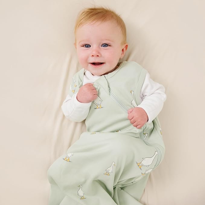 Ecolino Organic Cotton Baby Sleep Sack - 2-Way Zipper Baby Wearable Blanket - Toddler Sleeping Bag Sack - 18-36 Months - Goose