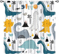 Dinosaur Curtains, Cartoon Dino Cute Safari Animal Print Pattern Blackout Window Treatments, Rod Pocket Thermal Insulated Drapes 2 Panel Sets for Kids Boys Bedroom Nursery Classroom, 55" W X 63" L