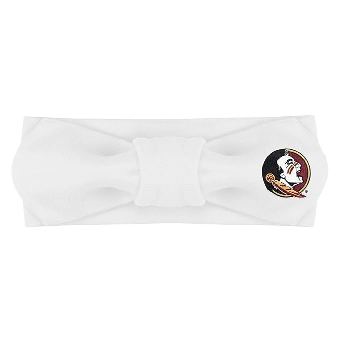 Creative Knitwear Florida State Seminoles Infant Girls White Solid Hair Knot Headband Embroidered Logo - Size Newborn - 4T
