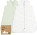 2-Pack Baby Sleep Sacks, Zipper Wearable Blanket - 0.5TOG Organic Cotton, Lightweight,Soft Cozy Infant Sleeping Sack 3-6 months, Easy to Wear Small Newborn Transition Swaddles Sleepsacks (Wildflowers)