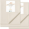 Organic Crib Mattress Protector - Flat Sheet Water Resistant Liner Pad, Breathable, Skin Friendly, Chemical-Free Pure Cotton [GOTS-Certified] for Mini Sleeper (31"x18") - Pack of 2