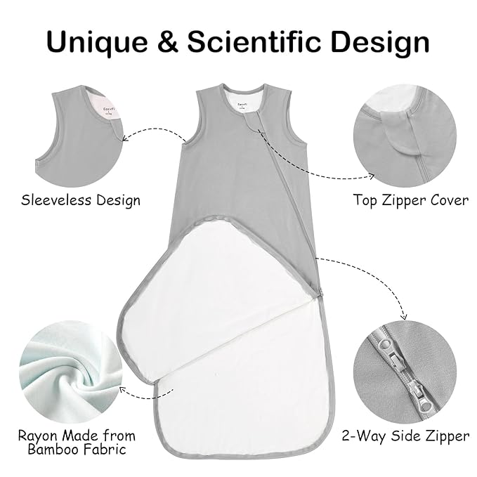 Supersoft Rayon Made from Bamboo Sleep Sack 24-36 Months 0.5 Tog Toddler Sleep Sack 2t Baby Wearable Blanket 3t with 2-Way Zipper Summer Unisex Sleeping Bag for Babies (2 Pack) Pink & Gray
