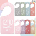 Whaline 8Pcs Baby Closet Dividers Boho Design Hanging Wooden Colorful Babys Closet Size Hanger Organizer Double-Sided Newborn to 24 Months Thicken Baby Wardrobe Organizer