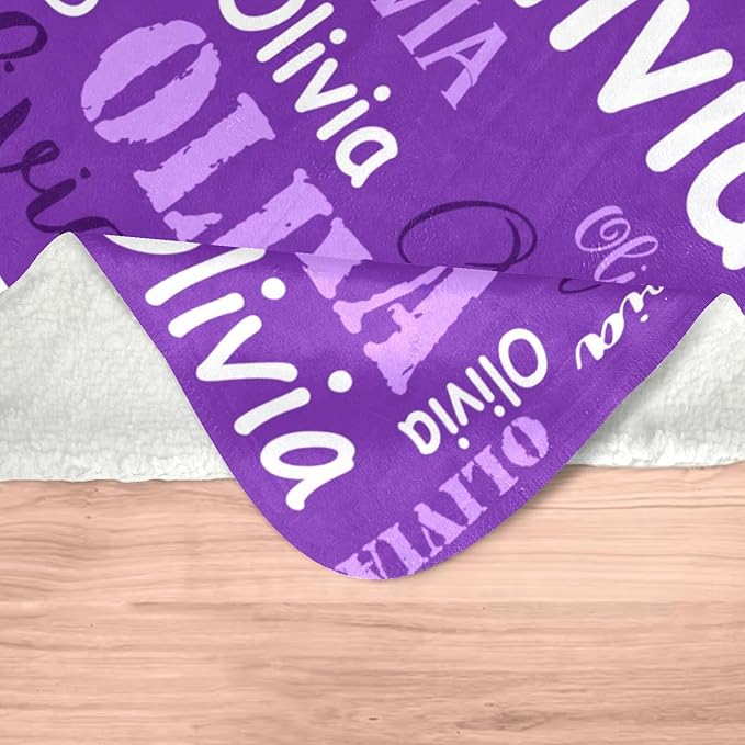 Gudina Personalized Baby Blankets and Throws, Custom Blanket with Name, Personalized Christmas Blanket Gifts for Women Men