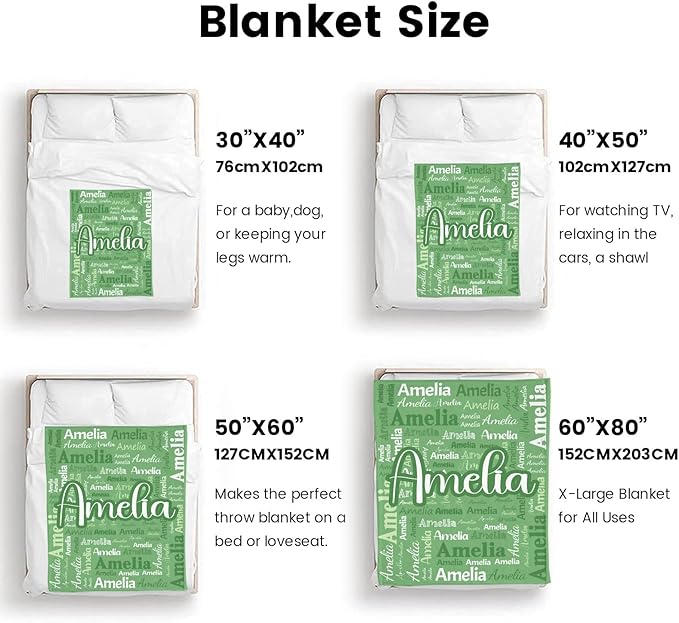 Dr.TOUGH Personalized Blanket for Adult Kids with Name Customized Blankets Personalized Throw Blanket for Christmas Birthday Gifts