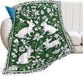 Tijuboni Rabbit Throw Blanket - Botanical Hare Insect - Bunny Gifts for Girls Women Boys Men Kids Adults Soft Flannel Fleece Blanket for Couch Sofa Bed Home Decor 60"x80"