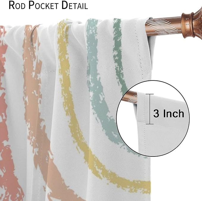 Kids Alphabet Curtain, Funny Cartoon Animal Rainbow Learning, Educational Boys Girls Children Printed Rod Pocket Blackout Window Treatments for Bedroom Living Room Nursery 42" W X 54" L