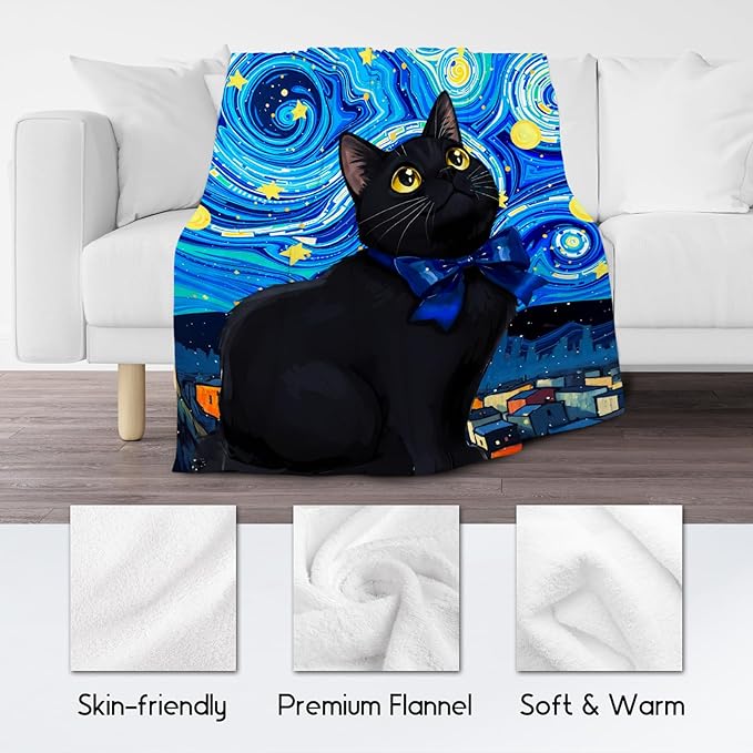 Kids Blanket - Cat Blankets for Cat Lovers - Lightweight Flannel Soft Cute Throws Gifts for Room Decor/Office/Sofa - 40"x50"