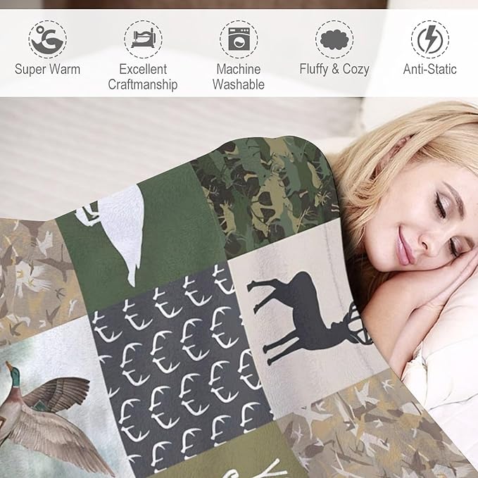 Hunting Blanket - Flannel Throw Blanket, 40"x50", Camouflage, Comfort Plus, Adults, All Seasons