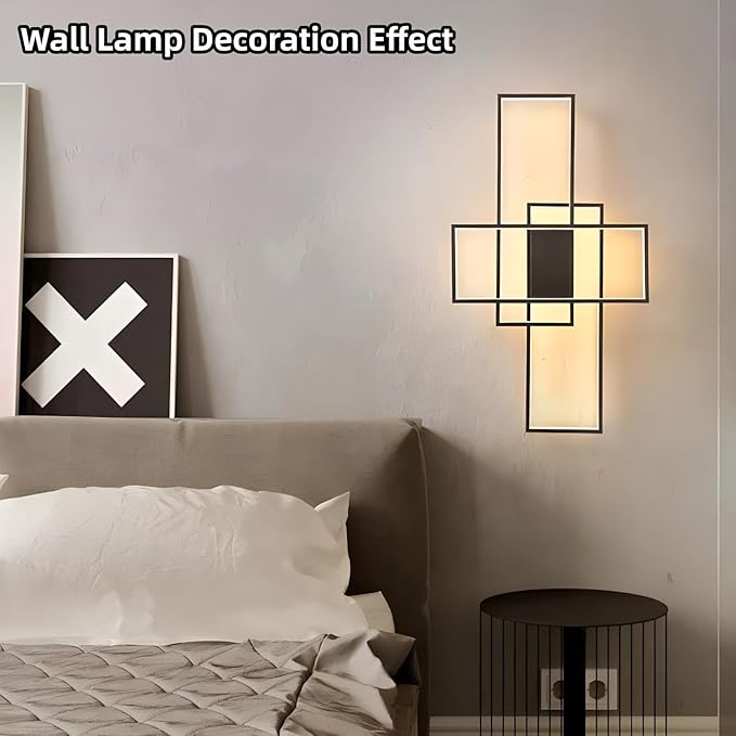 Flush Mount Modern LED Ceiling Light Fixture, With Remote Control Dimmable 3 Color Selectable Ceiling Lamp for Sitting Room, Kitchen, Bedroom, Hallway, Porch (Black, 55.1*31.5*2.5 IN)
