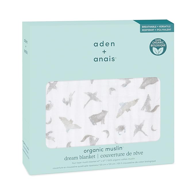 aden + anais 100% Organic Cotton Muslin Baby Blanket Crib Bedding for Newborn Baby and Toddler, Nursery Blanket for Boys and Girls, Baby Registry and Shower Gift - Map The Stars