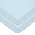 American Baby Company 2 Pack 100% Natural Cotton Fitted Mini Crib Sheets 38" x 24" - Soft & Breathable Small Nesting Portable Sheets, Fits Pack N Play Mattresses, Blue, for Boys & Girls
