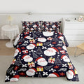 jejeloiu Santa Claus Comforter Set Full Size Merry Christmas Bedding Set for Kids Boys Girls Xmas Themed Duvet Quilt Dark Blue Bedroom Decor