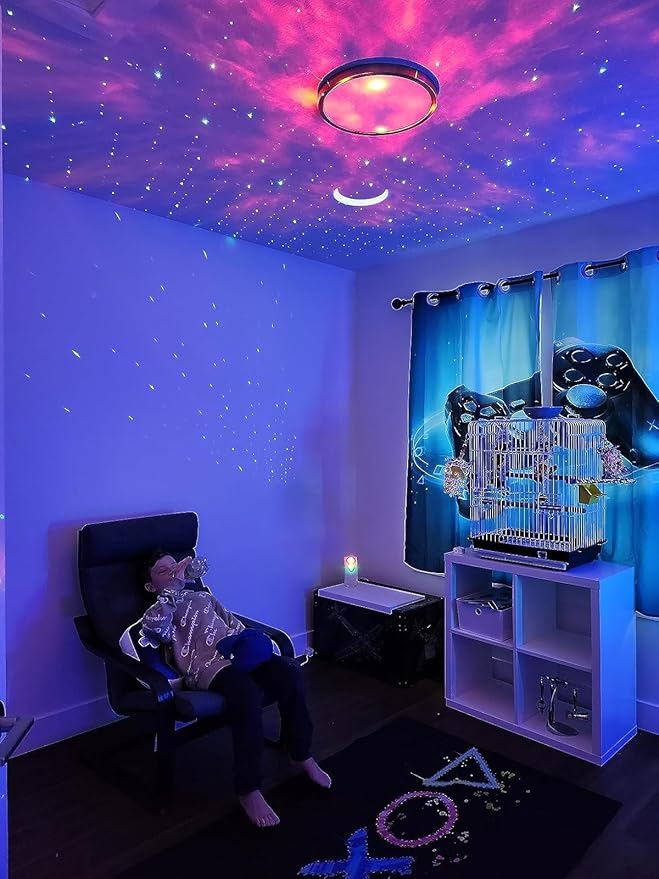 Galaxy Projector,Night Light Star Projector with Bluetooth Speaker, Remot Control LED Nebula Cloud Gift for Kids Room Bedroom Decor, Accompany,Night Light Ambiance