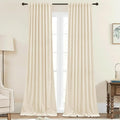 StangH Soft Ivory White Velvet Curtains 90 inch Length Ensure Privacy Thermal Insulated Window Drapes for Kids Room Back Tab Elegant Home Decor, W42 x L90, 2 Panels