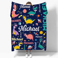 Dinosaur Lover Personalized Blanket with Custom Baby Dinosaur Custom Name Flannel Blanket Soft Throw Meaningful Gift for Toddlers Girls Boys Kids Pets 40 * 30" XS for Toddler