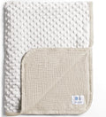lulumoon Baby Blankets for Newborn Unisex: Thermal Minky Dotted Backing - Muslin Receiving Blanket for Baby Essential & Registry Gift 30"x40"(Ivory)