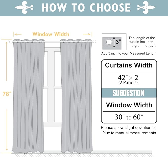 ChrisDowa Blackout Curtains 78 inches Long for Bedroom - 2 Panels Set Grommet Thermal Insulated Room Darkening Curtains for Living Room (Dark Grey, 42 x 78 Inch)