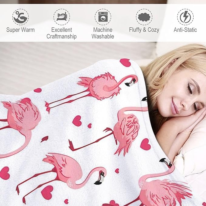 Flamingo Blanket Gifts for Girls Women Lovers - Pink Throw for Kids Adults - Soft Warm Cozy Fleece for Couch Sofa Bed 40"x50"