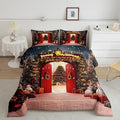 Feelyou Merry Christmas Bedding Set for Kids Boys Girls King Size Christmas Tree and Snowman Comforter Set Ultra Soft Comforter Snowflake Duvet Quilt Bedroom Decor Decorations Quilt