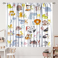 Kids Alphabet Curtains Funny Cartoon Educational Learning Cute Animal Zebra Curtain with Rod Pocket for Bedroom Living Room Decor Drapes Window Treatments 2 Panels Set 72" W X 63" L