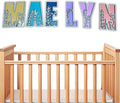 Personalized Wooden Name Sign - Custom Baby Name Signs for Nursery & Kids Room, Baby Announcement Sign, Wall Name Signs Personalized, Round Wooden Letters for Nursery Decor (Floral 3D)