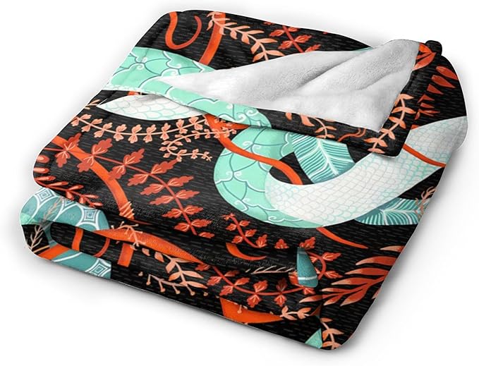 jerkboo Snake Blanket Throws Snake Gifts Snake Throw Blanket for Women Men Kids Adults Soft Warm Cozy Fleece Blanket for Couch Sofa Bed 50""x40""