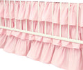 Ruffled Crib Bed Skirt: 3 Tiered Ruffled Crib Skirt Baby Girl Nursery Toddler Bedding Dust Ruffle, 17.7" Deep Drop- Fits Standard Cribs,28"x 52" (Pink)