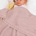 Baby Knit Blanket Soft Breathable Cotton Scallop Border Blankets Newborn Knitted Blanket Swaddle Blankets Gifts for Baby Newborn Toddler Shower Boy Girl New Mom Birthday Christmas RP 30x30