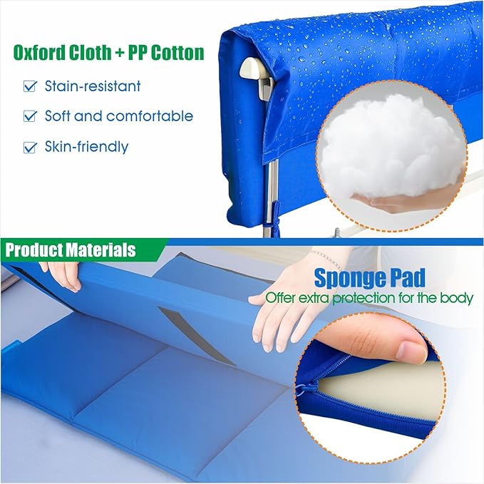 EDWERD Bed Rail Padding Cushion for Clinic & Home - Bedside Bumper Pads for Elderly Adults, Bed Fall Protector & Safety Guard, 31" L × 24" W × 1" H (1)