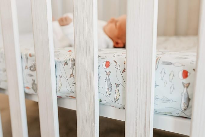 Copper Pearl Premium Knit Baby Crib Sheets for Standard Mattresses, Breathable and Soft, Trout
