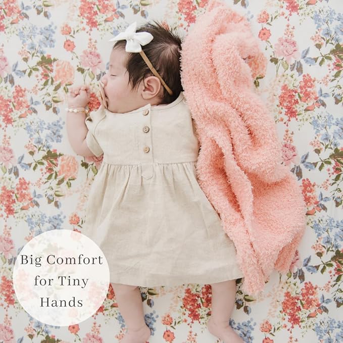 SARANONI Bamboni Baby Blanket | Luxury Plush Super Soft Blanket | Breathable Comfort Infant Baby Blankets for Boys & Girls | Peach, Mini - 15” x 20”