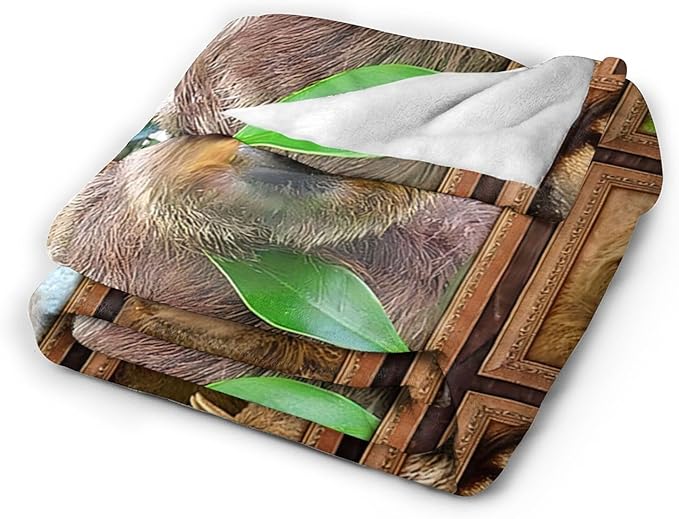 jerkboo Sloth Blanket Throws Sloth Gifts Sloth Throw Blanket for Women Men Kids Adults Soft Warm Cozy Fleece Blanket for Couch Sofa Bed 60""x50""