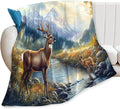 Tijuboni Elk Deer Throw Blanket Mountain Cabin Gifts for Women Men Girls Boys Kids Adults Soft Flannel Fleece Blanket for Couch Sofa Bed Home Decor 40"x50"