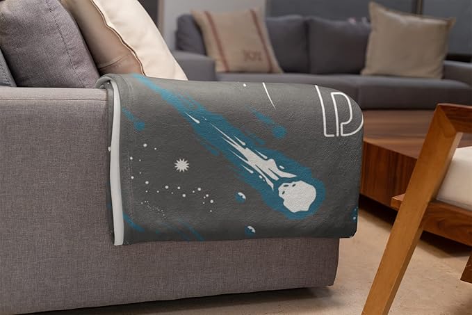 Space Sherpa Throw Blanket | Custom Kids & Adult Blanket | 50x60 inches | Black | Space Pattern | Warm & Machine Washable