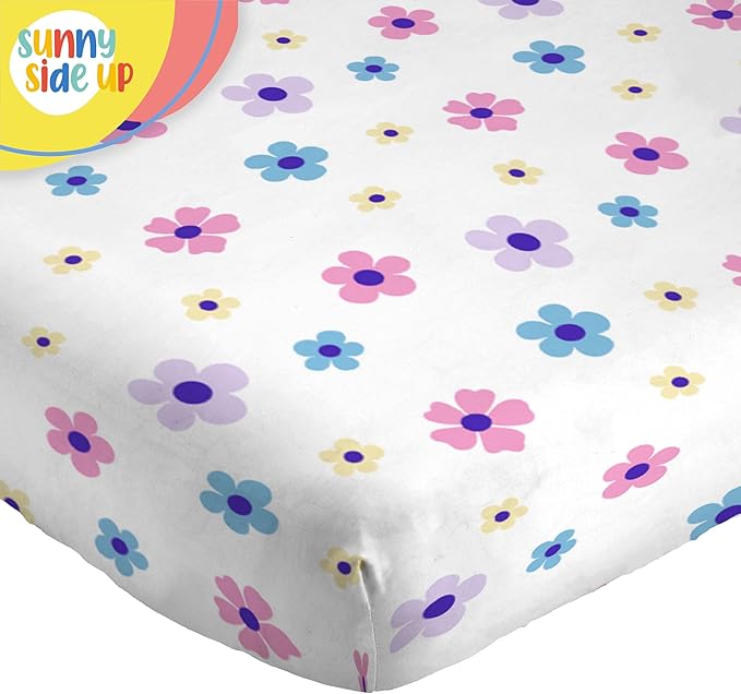 Sunny Side Up Flutter Toddler Sheet Set - 3 Piece Toddler Bedding Set Includes Pillow Cover - Super Soft Floral Microfiber Sheets