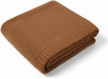 Baby Knit Blanket Soft Cotton Lightweight Newborn Blanket for Crib Stroller Toddler Nursery Shower Gift Cozy Breathable Travel Swaddle Wrap Mocha 30 x 30 Inches