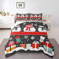 Feelyou Christmas Comforter Set King Size Snowman Bedding Set for Kids Boys Girls Snowflake Duvet Quilt New Year Gift Bedroom Decor Microfiber 3 Pcs with 2 Pillow Cases