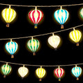 VIHOSE Christmas Multicolor Hot Air Balloon String Lights Decorations 20 LED 10 ft Hanging Hot Air Balloon Classroom Decor Battery Operated String Light Banner for Wedding Birthday Party Nursery Decor