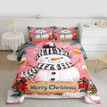 Feelyou Merry Christmas Kids Comforter Set Full Size Cute Snowman Bedding Set Snowflake Duvet Quilt for Kids Boys Girls Bedroom Winter Decor Microfiber Ultra Soft Breathable