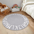 LIVEBOX Grey ABC Kids Rug for Playroom, Baby Nursery, Kids Room, Soft Circle Carpet Learning Crawling Mat for Classroom Dorm (40", Grey)