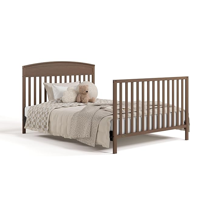 Graco Benton 5-in-1 Convertible Crib (Hazelnut) – GREENGUARD Gold Certified, Converts from Baby Crib to Toddler Bed, Daybed and Full-Size Bed, Fits Standard Full-Size Mattress